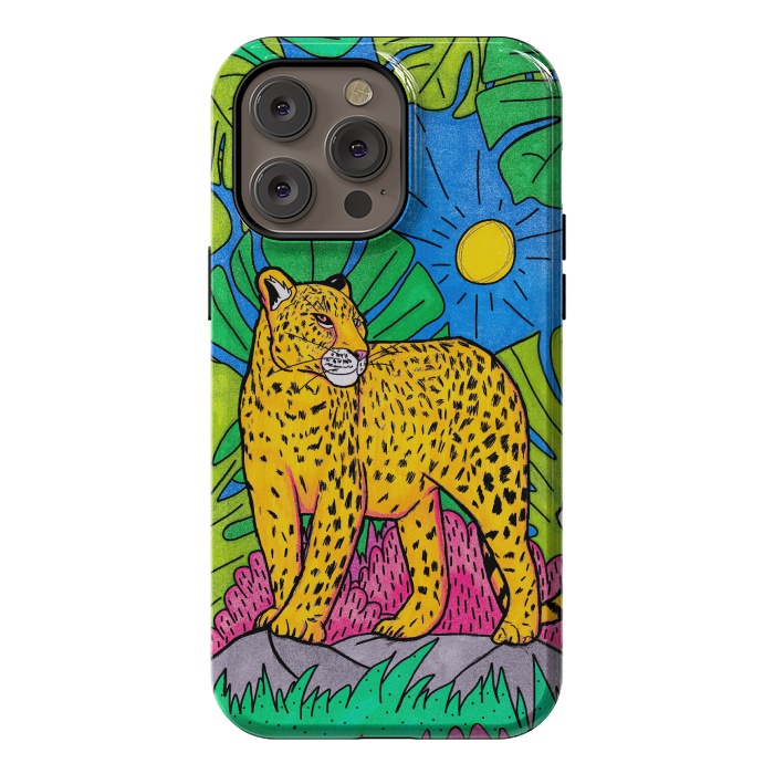 iPhone 14 Pro max StrongFit Jungle leopard by Steve Wade (Swade)