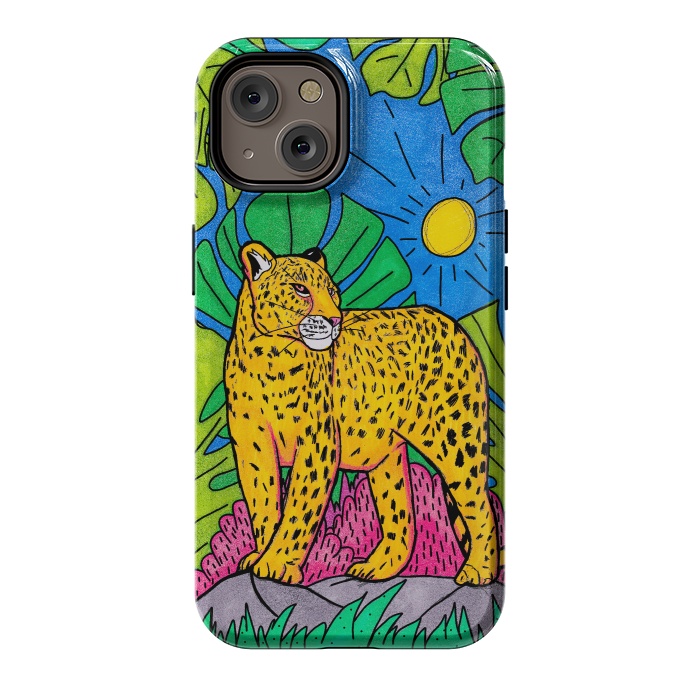 iPhone 14 StrongFit Jungle leopard by Steve Wade (Swade)