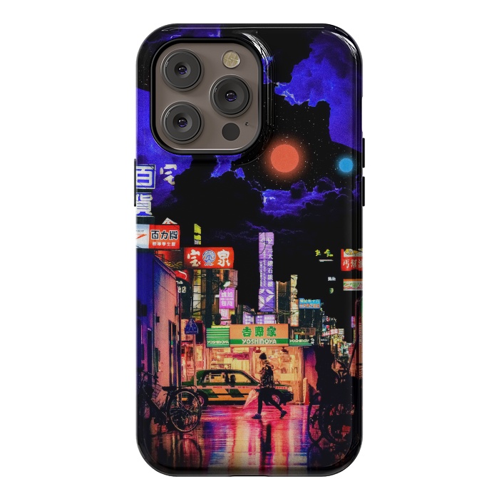 iPhone 14 Pro max StrongFit Neon streets by Steve Wade (Swade)