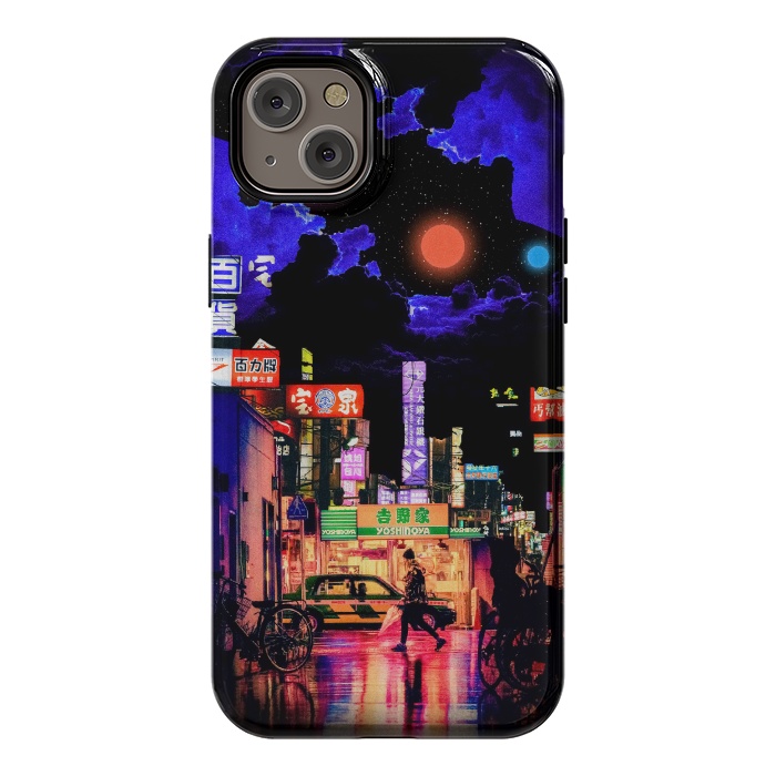 iPhone 14 Plus StrongFit Neon streets by Steve Wade (Swade)