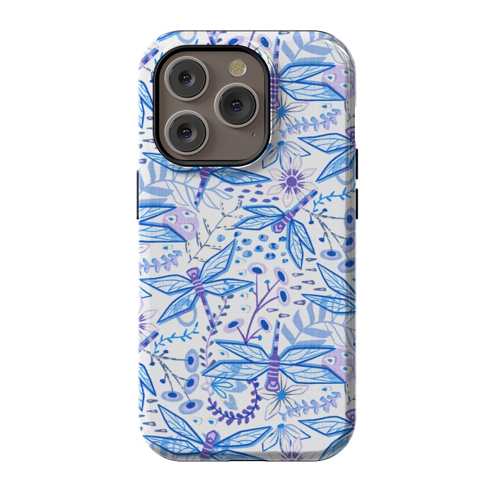 iPhone 14 Pro StrongFit Dragonfly Blues  by Tigatiga