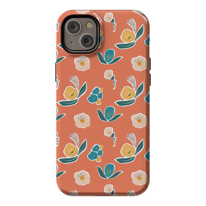 iPhone 14 Plus StrongFit Coral Floral by Kimberly Senn | Senn & Sons