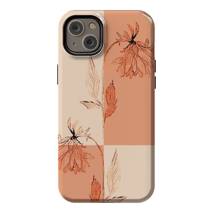 iPhone 14 Plus StrongFit Tropical Floral Sketch by Creativeaxle