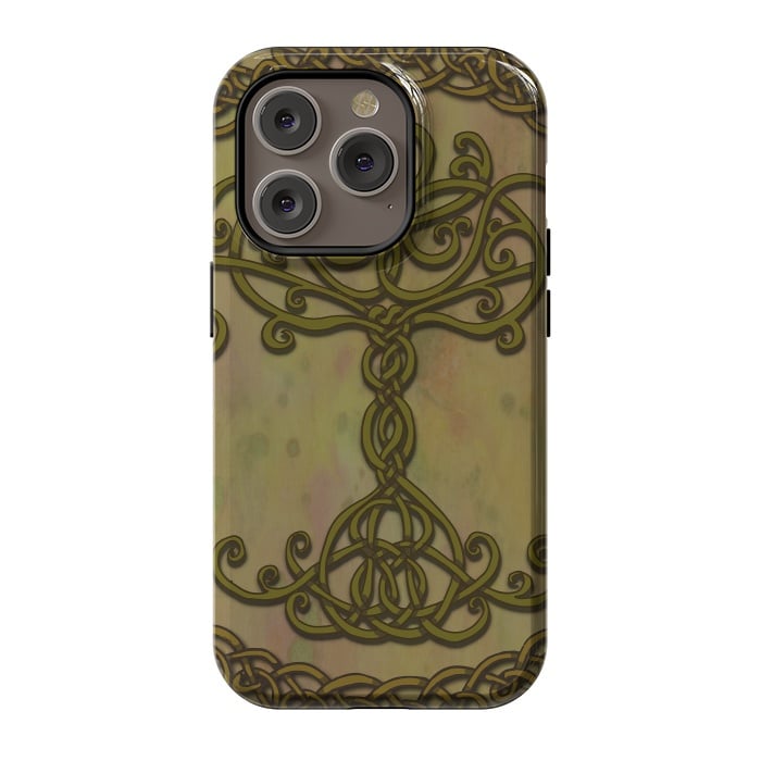 iPhone 14 Pro StrongFit Celtic Tree of Life I by Lotti Brown