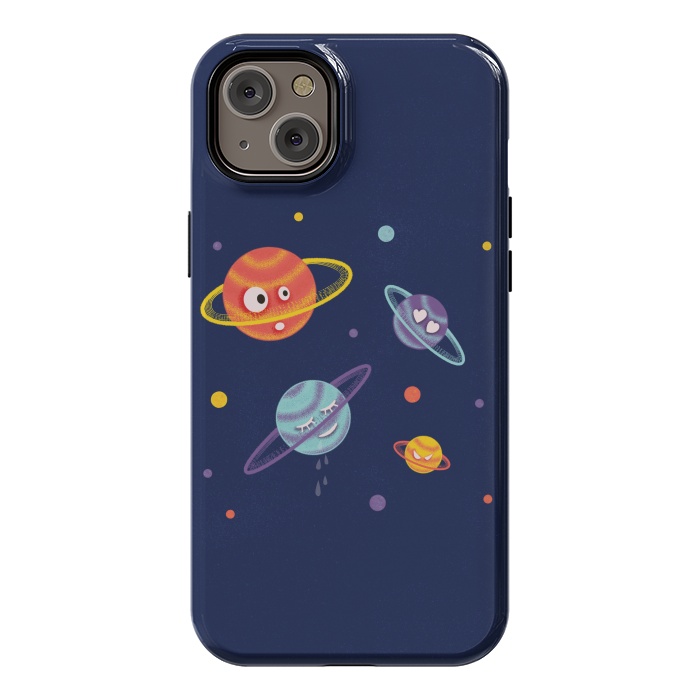 iPhone 14 Plus StrongFit Cute Planets Cartoon Space Kids by Boriana Giormova