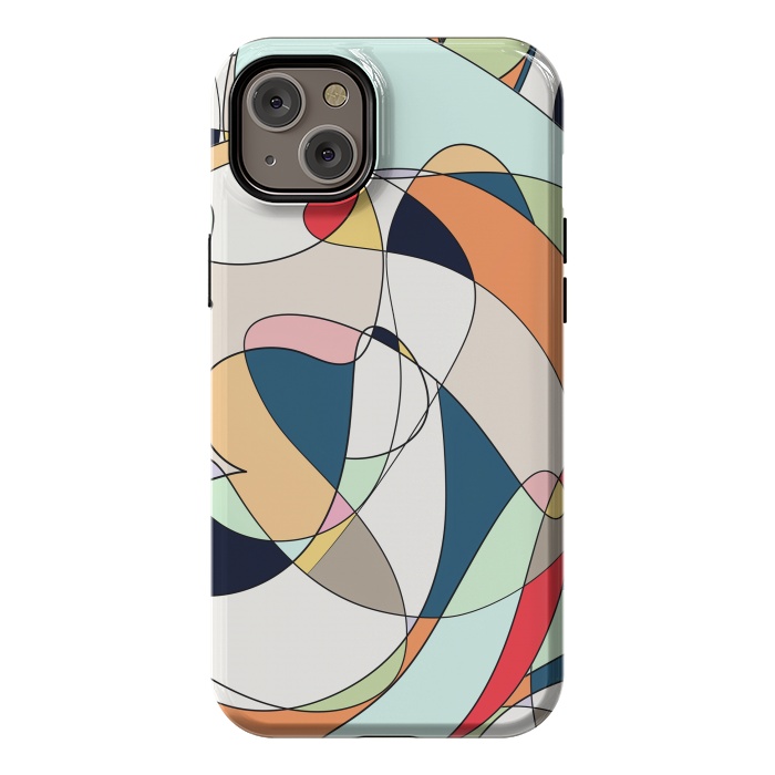 iPhone 14 Plus StrongFit Modern Colorful Abstract Line Art Design by InovArts