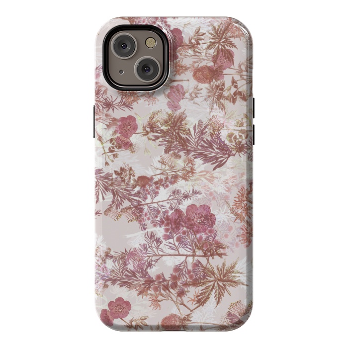iPhone 14 Plus StrongFit Pastel pink botanical flower garden by Oana 