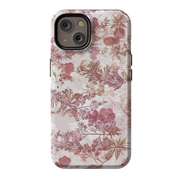 iPhone 14 StrongFit Pastel pink botanical flower garden by Oana 