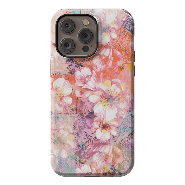 iPhone 14 Pro max StrongFit Colorful brushed roses painting by Oana 