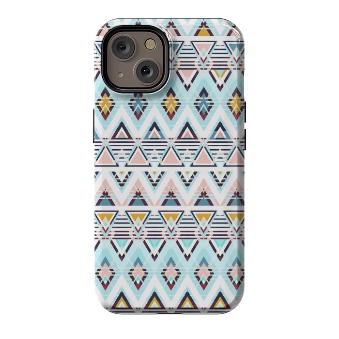 iPhone 14 StrongFit Colorful ethnic tribal triangles by Oana 