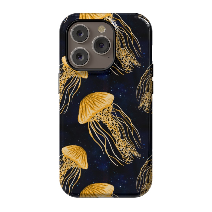 iPhone 14 Pro StrongFit Galaxy Jellyfish Pattern by Julie Erin Designs