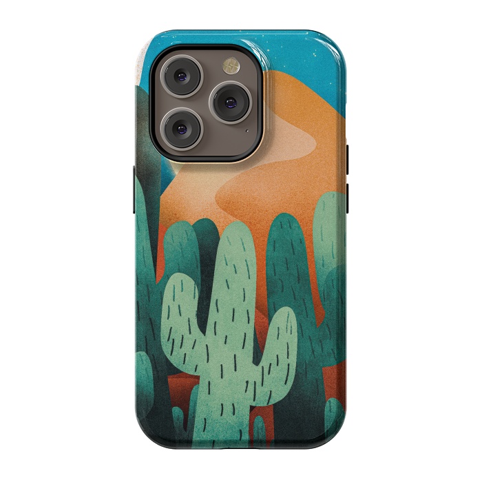 iPhone 14 Pro StrongFit Sand cactus mountains by Steve Wade (Swade)