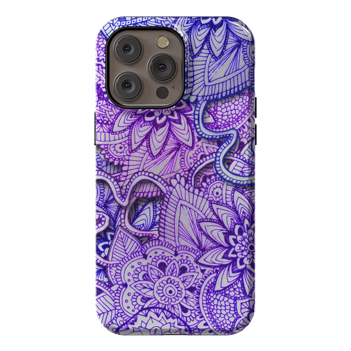 iPhone 14 Pro max StrongFit Floral Doodle G582 by Medusa GraphicArt