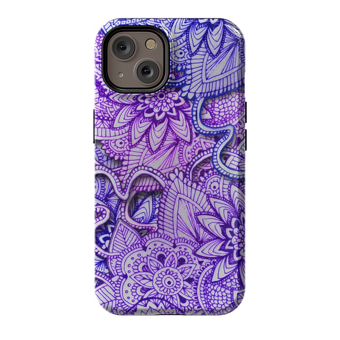iPhone 14 StrongFit Floral Doodle G582 by Medusa GraphicArt