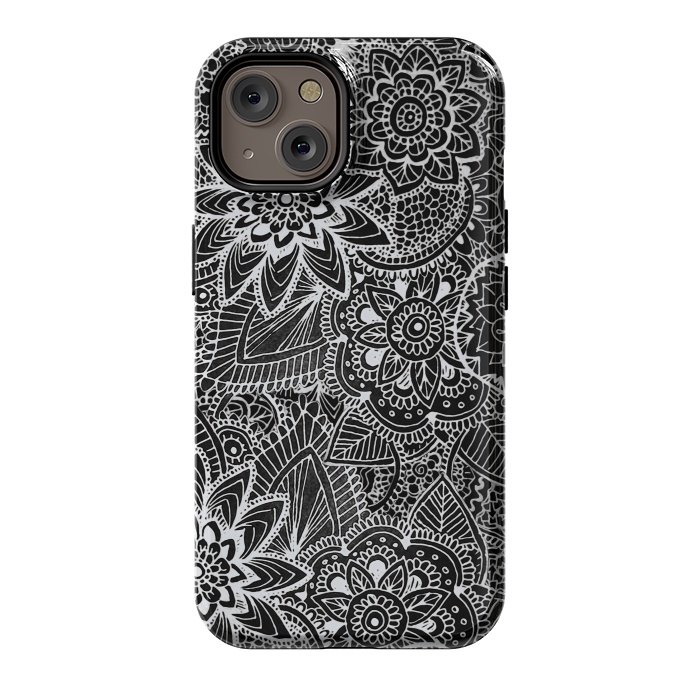 iPhone 14 StrongFit Floral Doodle G581 by Medusa GraphicArt