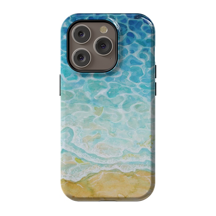 iPhone 14 Pro StrongFit Watercolor Sea G564 by Medusa GraphicArt