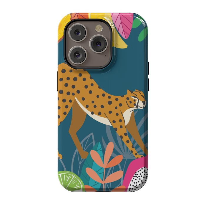 iPhone 14 Pro StrongFit Cheetah stretching in the wild by Jelena Obradovic