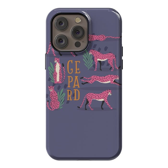 iPhone 14 Pro max StrongFit Cheetahs on purple by Jelena Obradovic
