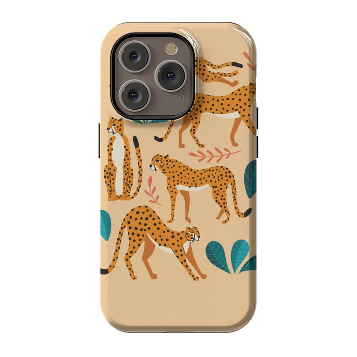 iPhone 14 Pro StrongFit Cheetahs beige 02 by Jelena Obradovic