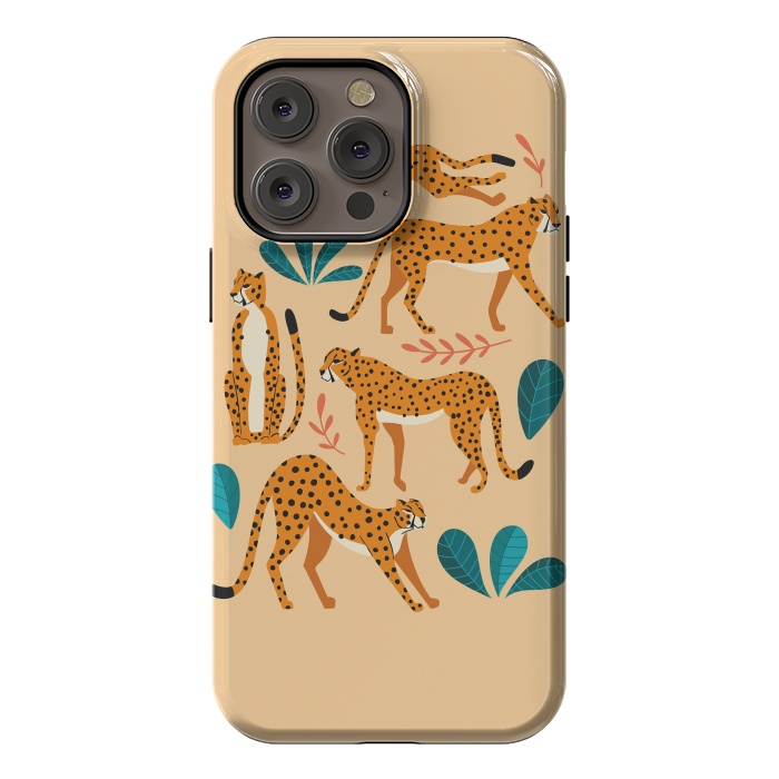 iPhone 14 Pro max StrongFit Cheetahs beige 02 by Jelena Obradovic