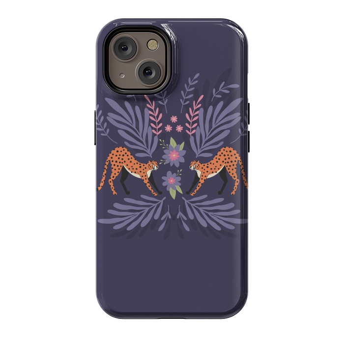 iPhone 14 StrongFit Cheetahs pair purple by Jelena Obradovic
