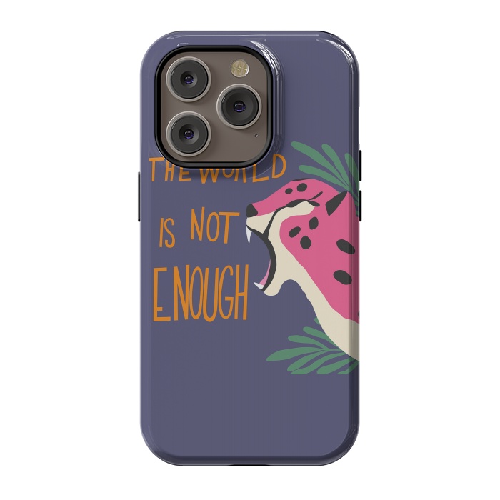 iPhone 14 Pro StrongFit Cheetah - the world is not enough, purple by Jelena Obradovic