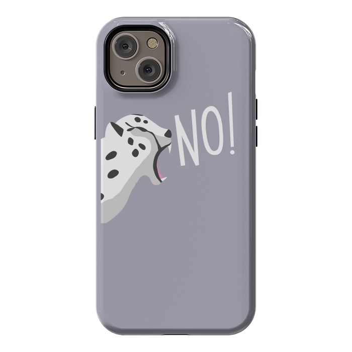 iPhone 14 Plus StrongFit Cheetah roaring NO, purple by Jelena Obradovic