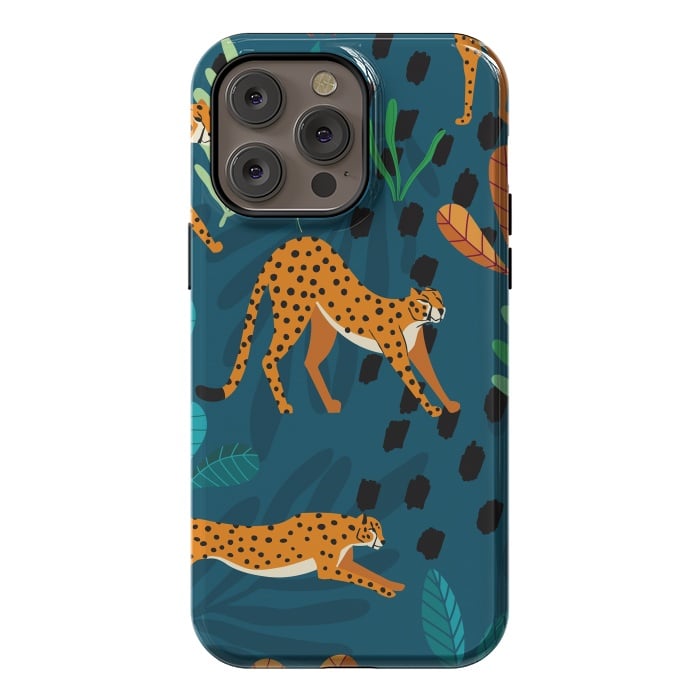 iPhone 14 Pro max StrongFit Cheetah pattern 01 by Jelena Obradovic