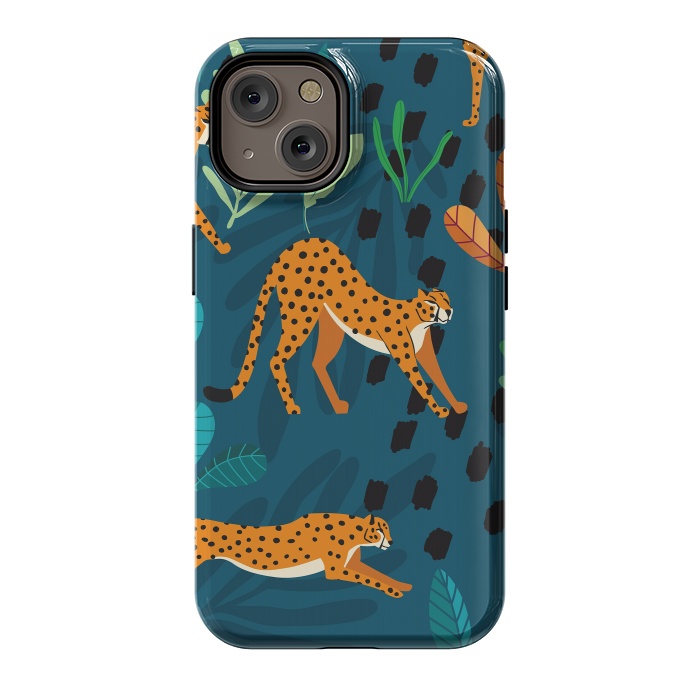 iPhone 14 StrongFit Cheetah pattern 01 by Jelena Obradovic