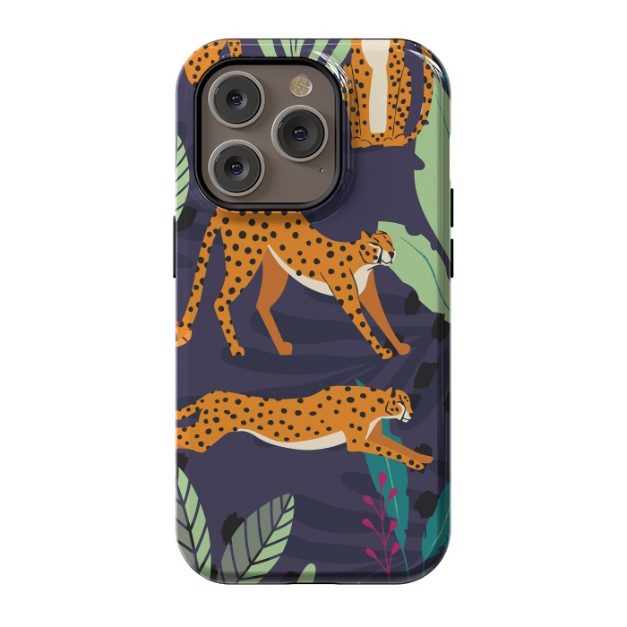 iPhone 14 Pro StrongFit Cheetah pattern 02 by Jelena Obradovic