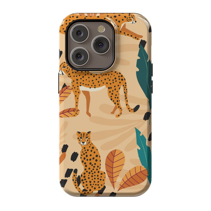 iPhone 14 Pro StrongFit Cheetah pattern 03 by Jelena Obradovic