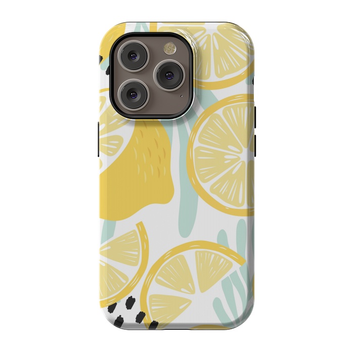 iPhone 14 Pro StrongFit Lemon pattern 02 by Jelena Obradovic
