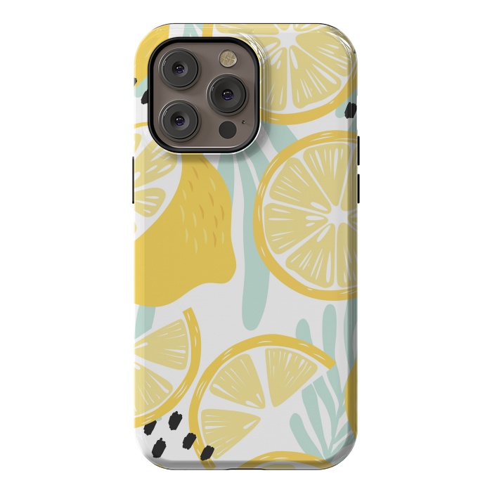 iPhone 14 Pro max StrongFit Lemon pattern 02 by Jelena Obradovic