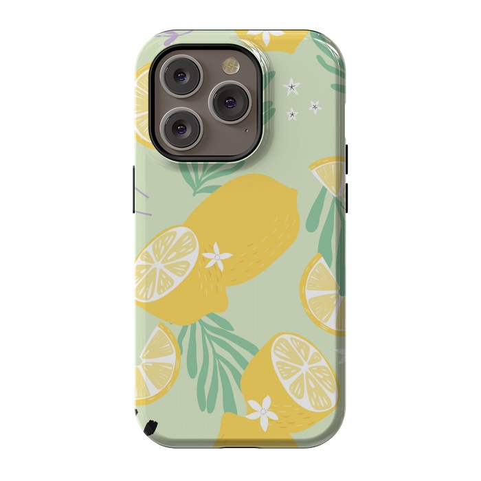 iPhone 14 Pro StrongFit Lemon pattern 04 by Jelena Obradovic