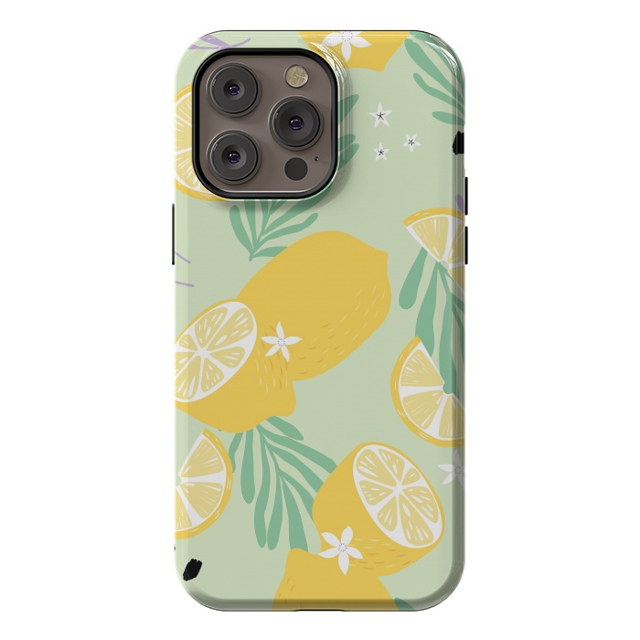 iPhone 14 Pro max StrongFit Lemon pattern 04 by Jelena Obradovic