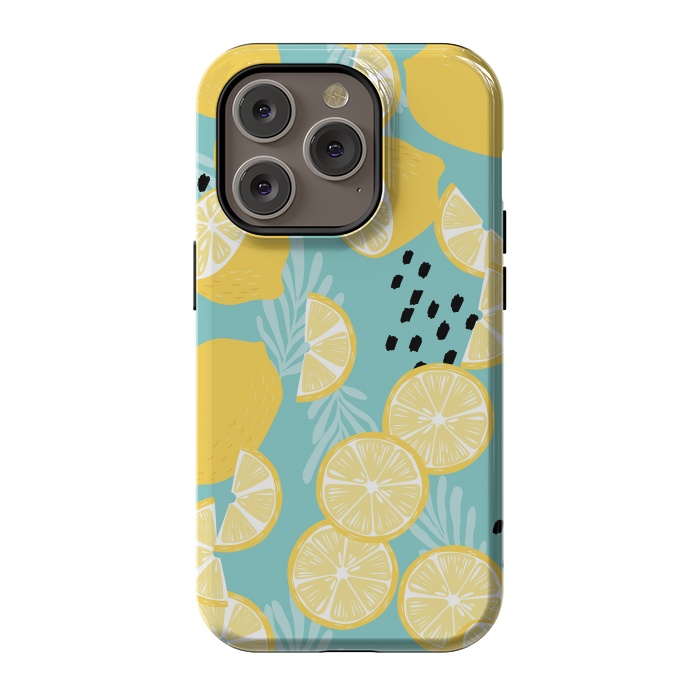 iPhone 14 Pro StrongFit Lemon pattern 06 by Jelena Obradovic