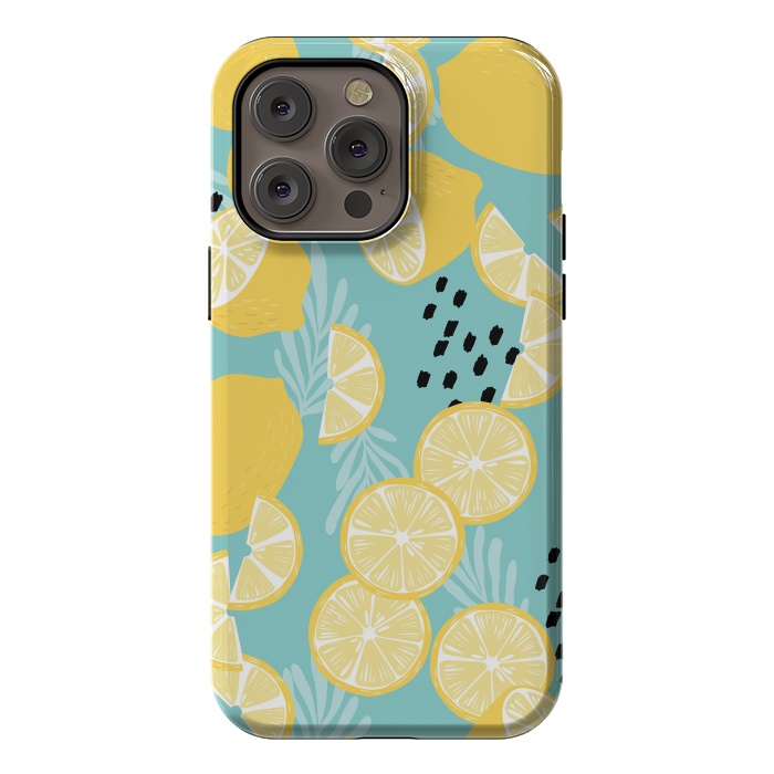 iPhone 14 Pro max StrongFit Lemon pattern 06 by Jelena Obradovic