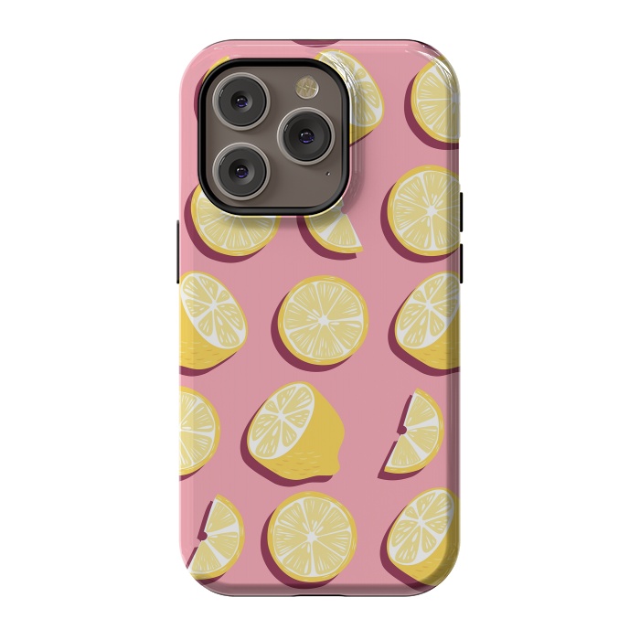 iPhone 14 Pro StrongFit Lemon pattern 07 by Jelena Obradovic