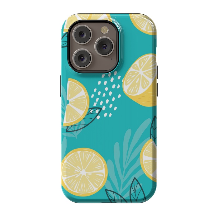 iPhone 14 Pro StrongFit Lemon pattern 08 by Jelena Obradovic
