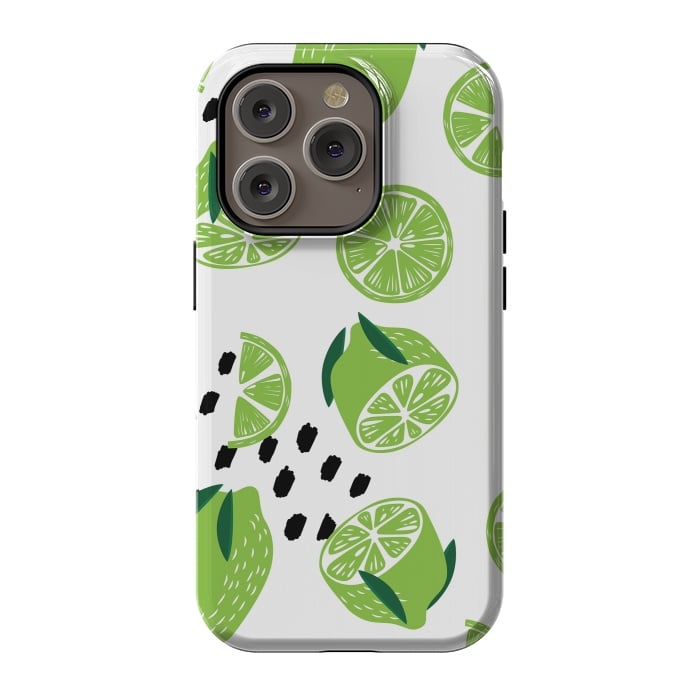 iPhone 14 Pro StrongFit Lime pattern 01 by Jelena Obradovic