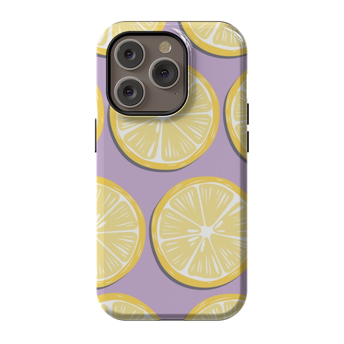 iPhone 14 Pro StrongFit Lemon pattern 10 by Jelena Obradovic