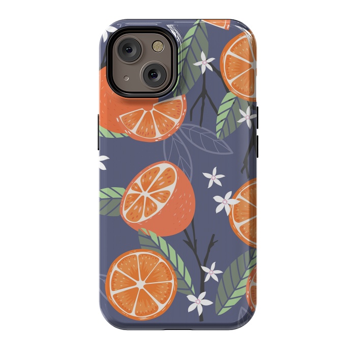 iPhone 14 StrongFit Orange pattern 01 by Jelena Obradovic