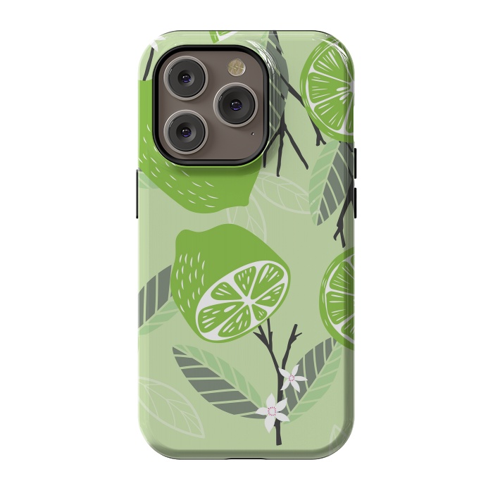 iPhone 14 Pro StrongFit Lime pattern 02 by Jelena Obradovic