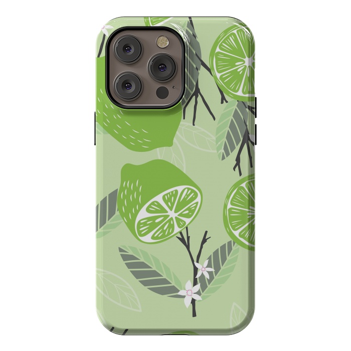 iPhone 14 Pro max StrongFit Lime pattern 02 by Jelena Obradovic
