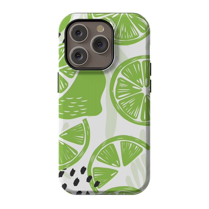 iPhone 14 Pro StrongFit Lime pattern 03 by Jelena Obradovic