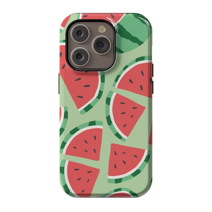 iPhone 14 Pro StrongFit Watermelon pattern 01 by Jelena Obradovic