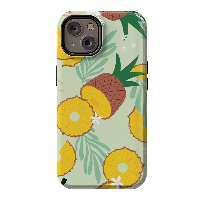 iPhone 14 StrongFit Pineapple pattern 03 by Jelena Obradovic