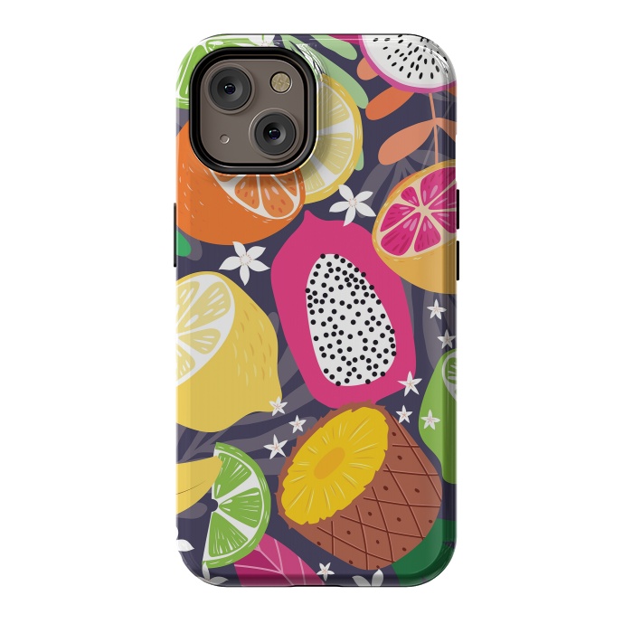 iPhone 14 StrongFit Tropical fruit pattern 01 by Jelena Obradovic