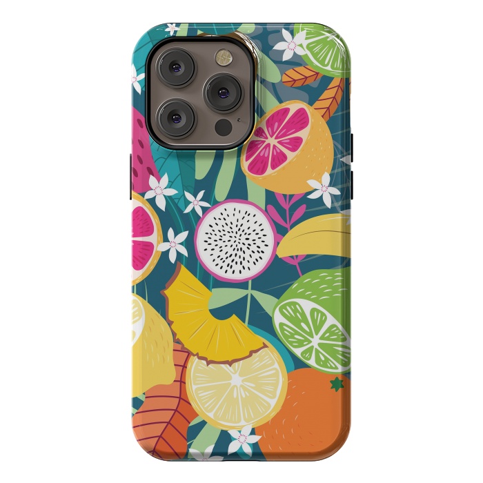 iPhone 14 Pro max StrongFit Tropical fruit pattern 02 by Jelena Obradovic