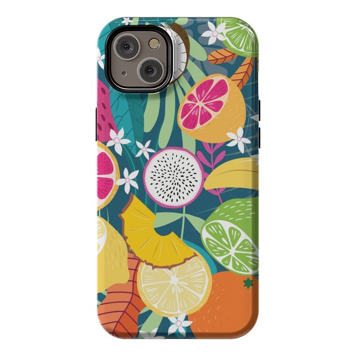iPhone 14 Plus StrongFit Tropical fruit pattern 02 by Jelena Obradovic